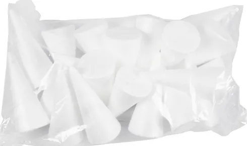 Kegle - H 14,5 CM - Ø 6 CM - Hvid - 25 Stk
