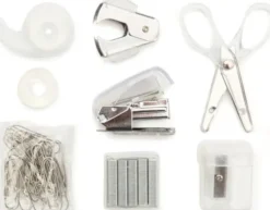 Kikkerland - Office Kit Inkl. Hæftemaskine, Klammer, Tape, Saks