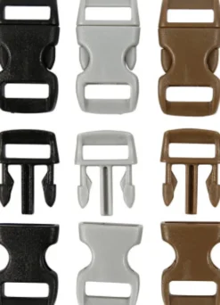 Kliklås - L 29 MM - B 15 MM - Hulstr. 3X11 MM - Sort - Brun - Grå - 100 Stk