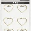 Klips - Hjerte - Str. 30X20 MM - Guld - 6 Stk