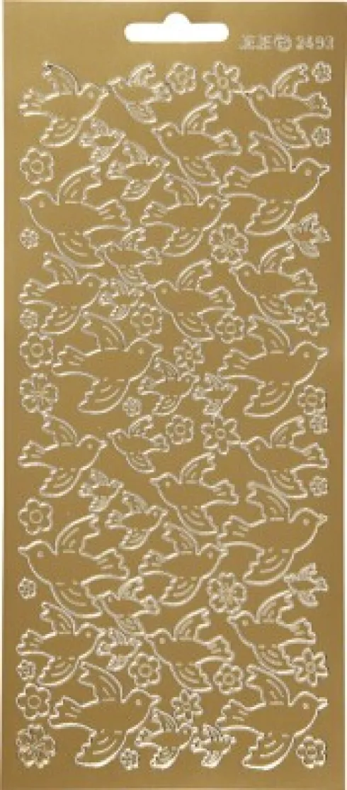 Klistermærker - Duer - Guld
