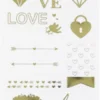 Klistermærker - Love - Guld