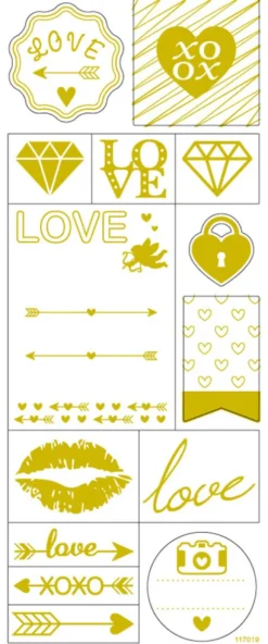 Klistermærker - Love - Guld