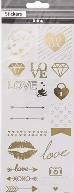 Klistermærker - Love - Guld