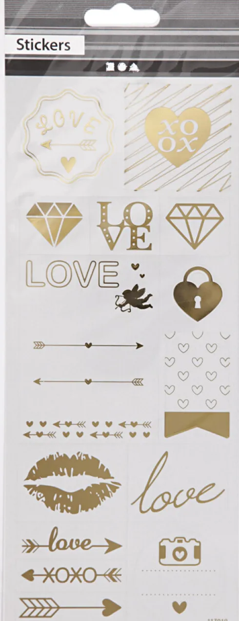 Klistermærker - Love - Guld