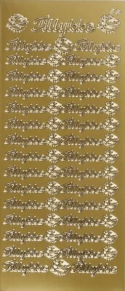 Klistermærker - Tillykke - Guld