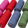 Knyttegarn - Tykkelse 1 MM - L 315 M - Tynd Kvalitet 12/12 - Stærke Farver - 10X220 G