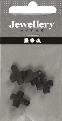 Kors - Str. 10X10 MM - Hulstr. 1,5 MM - Sort - 4 Stk