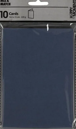 Kort - Kort Str. 10,5X15 CM - 220 G - Blå - 10 Stk