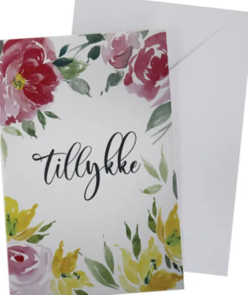 Kort Med Konvolut Blomstertillykke11 X 17 CM - Scanseason