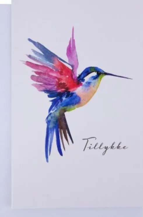 Kort Med Kuvert - 11X17 CM - Kolibri - Scanseason