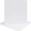 Kort Og Kuverter - Kort Str. 15,2X15,2 CM - Kuvert Str. 16X16 CM - 230 G - Hvid - 4 Sæt