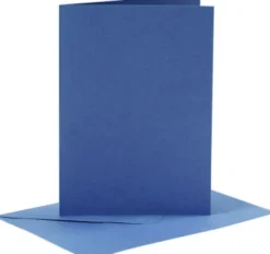 Kort Og Kuverter - 10,5X15 CM - 11,5X16,5 CM - Blå - 6 Sæt