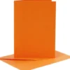 Kort Og Kuverter - 10,5X15 CM - 11,5X16,5 CM - Orange - 6 Sæt