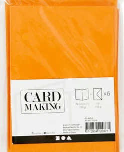 Kort Og Kuverter - 10,5X15 CM - 11,5X16,5 CM - Orange - 6 Sæt