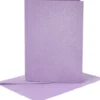 Kort Og Kuverter - 10,5X15 CM - 11,5X16,5 CM - Perlemor Lilla - 4 Sæt
