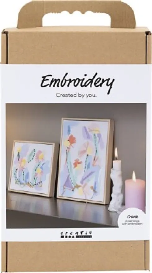 Kreativt Sæt Med Broderi - Billeder - Pastelfarver