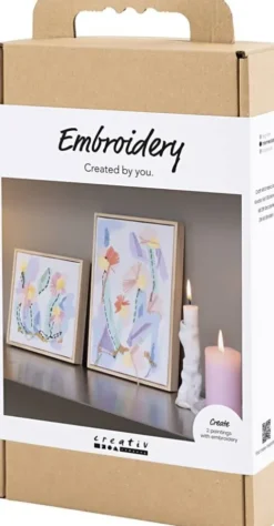 Kreativt Sæt Med Broderi - Billeder - Pastelfarver