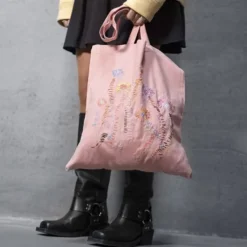 Kreativt Sæt Med Broderi - Mulepose - Soft Rose
