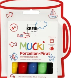 Kreul - Mucki Glas- Og Porcelænstusser - 2-5 MM - Forskellige Farver - 5 Stk