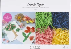 Krøllede Papirstrimler - L 25-30 CM - B 3 MM - Blå - Mørk Grøn - Pink - Gul - 4X50 G