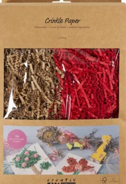 Krøllede Papirstrimler - L 25-30 CM - B 3 MM - Brun - Rød - 2X50 G