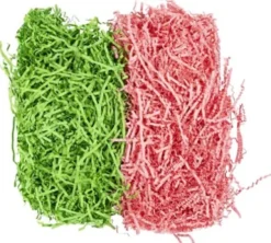 Krøllede Papirstrimler - L 25-30 CM - B 3 MM - Mørk Grøn - Pink - 2X50 G