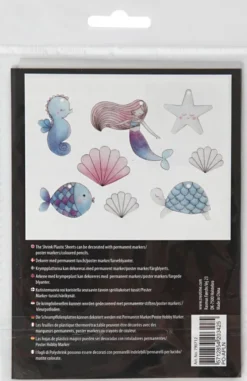 Krympeplast Med Motiver - Havfrue - 10,5X14,5 CM - Tykkelse 0,3 MM - Mat Transparent - 4 Ark