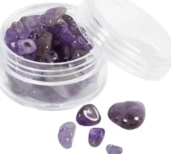 Krystalperler - Ametyst - 7-12 MM - 1 MM - Lilla - 63Stk