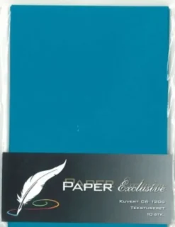 Kuvert C6 120G Petroleum Tekstureret 10Stk. - 962 - Paper Exclusive
