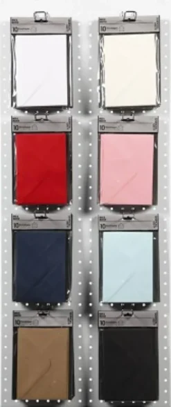 Kuvert - Kuvert Str. 11,5X16 CM - 110 G - Assorterede Farver - 8X10 Pakker