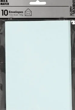 Kuvert - Kuvert Str. 11,5X16 CM - 110 G - Lyseblå - 10 Stk