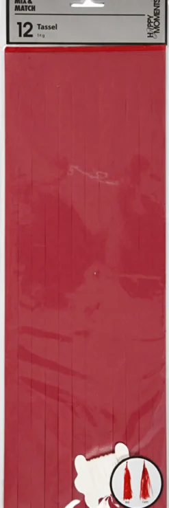 Kvast - Str. 12X35 CM - 14 G - Vinrød/Rød - 12 Stk