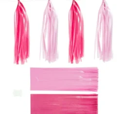 Kvast - Str. 12X35 CM - Pink - Lyserød - 12 Stk