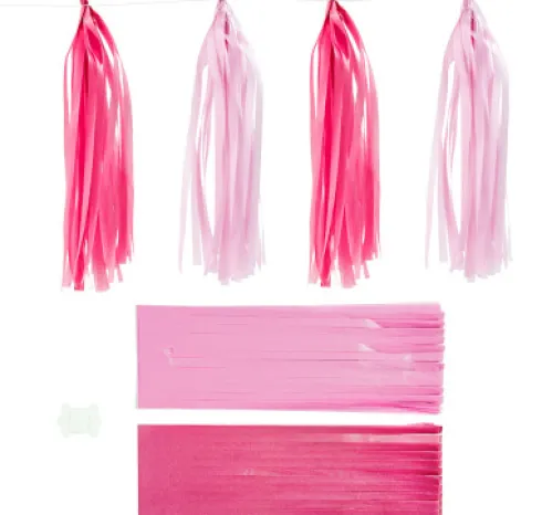 Kvast - Str. 12X35 CM - Pink - Lyserød - 12 Stk