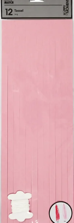 Kvast - Str. 12X35 CM - Pink - Lyserød - 12 Stk