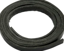 Læderbånd - B 10 MM - Tykkelse 3 MM - Sort - 2 M