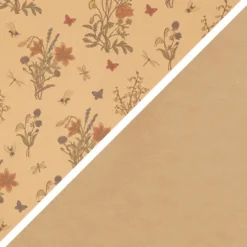 Læderpapir - Blomster - Ensfarvet - 350 G - Lysebrun - 49,5X100 CM