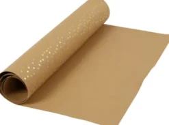 Læderpapir - Ensfarvet - Folie - 350 G - Lysebrun Guld - 50X100 CM