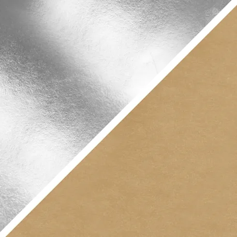 Læderpapir - Ensfarvet - Folie - 350 G - Sølv - 49X100 CM