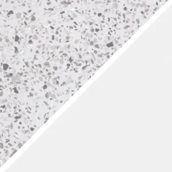 Læderpapir - Terrazzo - Folie Print - 350 G - Hvid - 49,5X100 CM