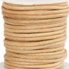 Lædersnor - Tykkelse 2 MM - Rund - Beige - 10 M