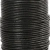 Lædersnor - Tykkelse 2 MM - Rund - Sort - 50 M