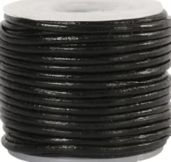 Lædersnor - Tykkelse 1 MM - Sort - 10 M