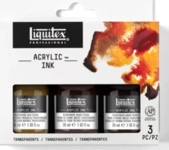Liquitex - Acrylic Ink - Akryl Blæk - Transparent Set 3-Pak