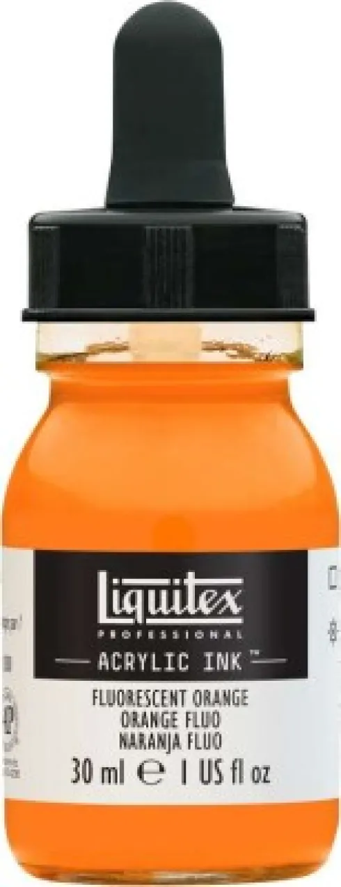 Liquitex - Acrylic Ink Blæk - Fluorescent Orange 30 ML