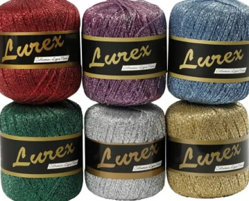 Lurex Garn - L 160 M - Assorterede Farver - 6X25 G