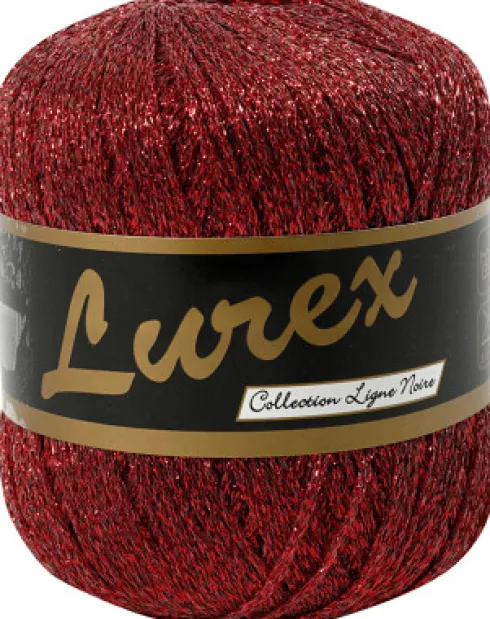 Lurex Garn - L 160 M - Rød - 25 G