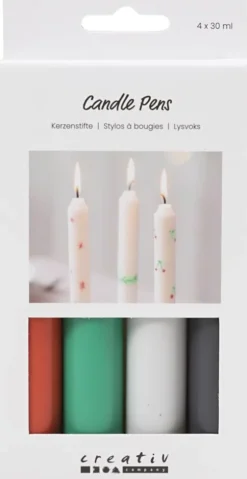 Lyspenne - Sort - Grøn - Lys Grå - Rød - 30 ML/ 4 Pakker