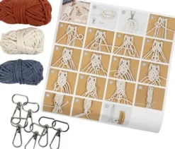 Macramé Nøglering DIY Kit Til Øvede
